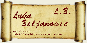 Luka Biljanović vizit kartica